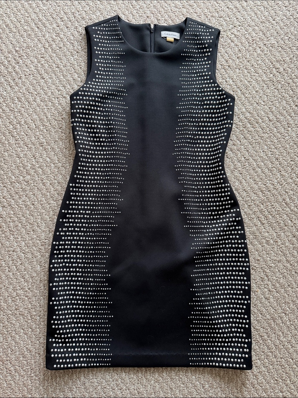 Calvin Klein Black Mini Dress with Silver Stud Accents